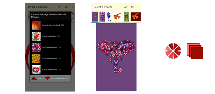 Tired of the same old Doodles? Perhaps you have creative block and you need a change. You can switch to another Doodle, continue work on one that you started a while ago, or change to another DoodlesPack.